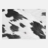 ウエスタンカントリーカウボーイ白黒カウイプリント ラッピングペーパーシート (正面2)