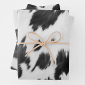 ウエスタンカントリーカウボーイ白黒カウイプリント ラッピングペーパーシート (インサイチュ)