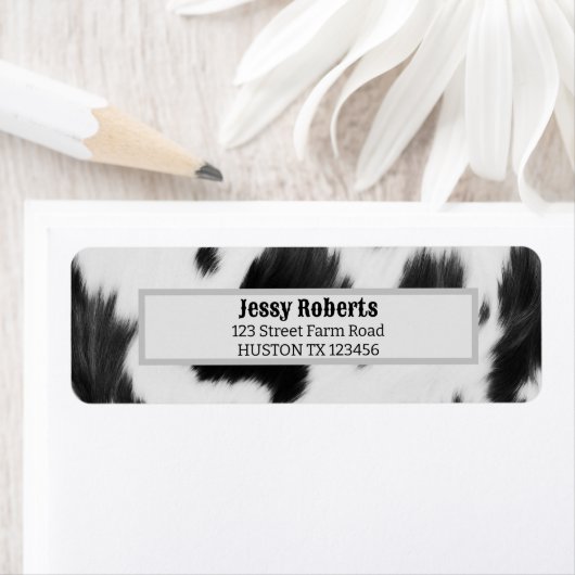 ウエスタンカントリーカウボーイ白黒カウイプリント ラベル (インサイチュ)