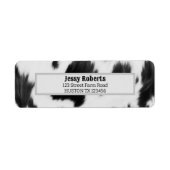 ウエスタンカントリーカウボーイ白黒カウイプリント ラベル (正面)