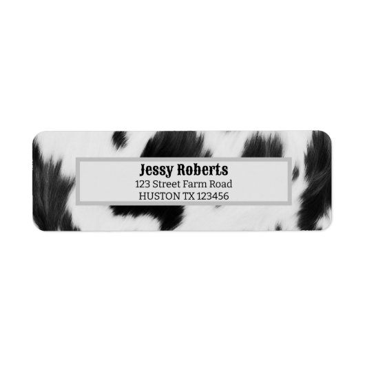 ウエスタンカントリーカウボーイ白黒カウイプリント ラベル (正面)