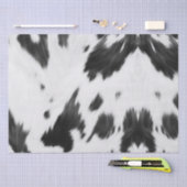 ウエスタンカントリーカウボーイ白黒カウイプリント 薄葉紙 (クラフト)