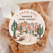 ウエスタンカントリーカウボーイ誕生日ステッカー ラウンドシール