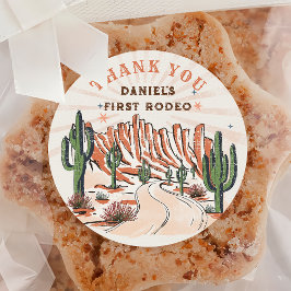 ウエスタンカントリーカウボーイ誕生日ステッカー ラウンドシール