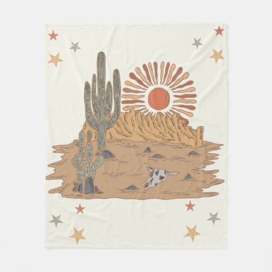 ウエスタンカントリーカウボーイ誕生日 フリースブランケット (正面)