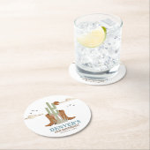 ウエスタンカントリーカウボーイ誕生日 素朴 ラウンドペーパーコースター (インサイチュ)