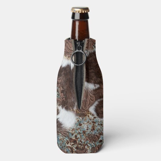 ウエスタンカントリーコウィドターコイズブラウンレザー ボトルクーラー (ボトル裏面)