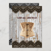 ウエスタンカントリーコルセットスチームパンクブライダルシャワー 招待状 (正面/裏面)