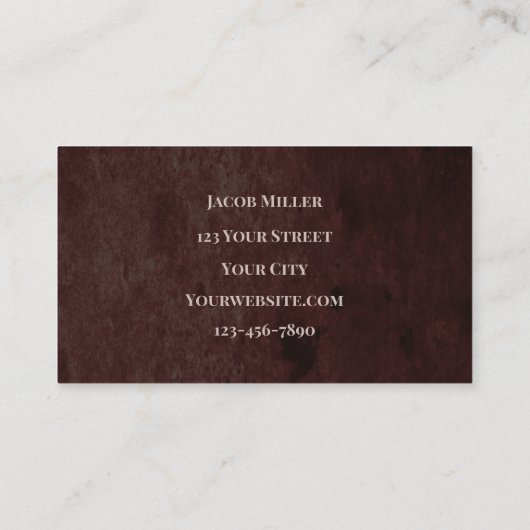 ウエスタンカントリーブラウン素朴カウボーイブルウォースカル 名刺 (裏面)