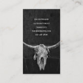 ウエスタンカントリーブラックアンドホワイトカウボーイブルスカル 名刺 (裏面)