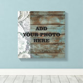 ウエスタンカントリーブルーバーンウッドレース結婚レース キャンバスプリント (インサイチュ (ウッドフロア))