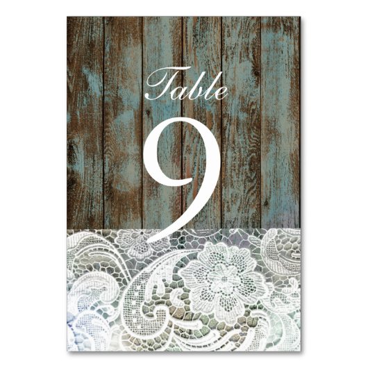 ウエスタンカントリーブルーバーンウッドレース結婚レース テーブルナンバー (裏面)