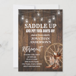 ウエスタンカントリーブーツリタイオメントお祝い 招待状