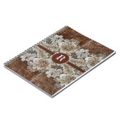 ウエスタンカントリーレザーnレースイニシャル名 ノートブック (左側)