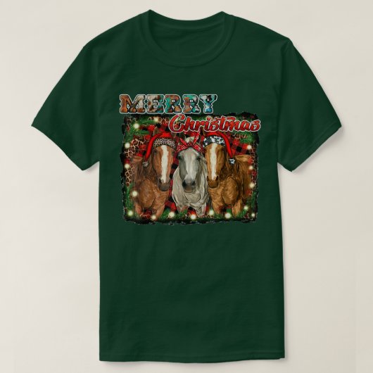ウエスタンカントリーロードメリークリスマス女性のカーボーイホール Tシャツ (デザイン正面)
