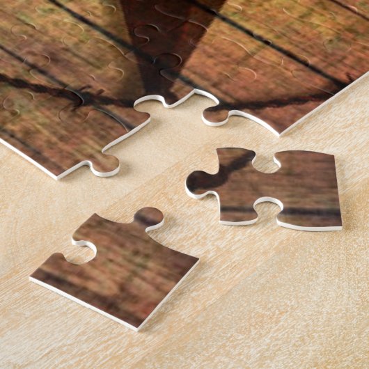 ウエスタンカントリー初期のンウッドテキサス州スター ジグソーパズル (側面)