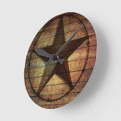 ウエスタンカントリー初期のンウッドテキサス州スター ラウンド壁時計 (傾斜)