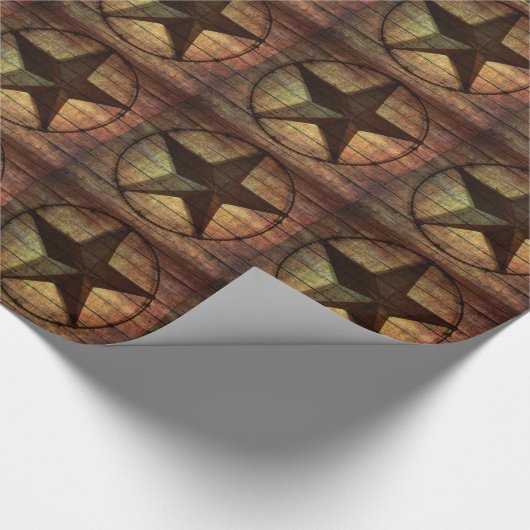 ウエスタンカントリー初期のンウッドテキサス州スター ラッピングペーパー (角)