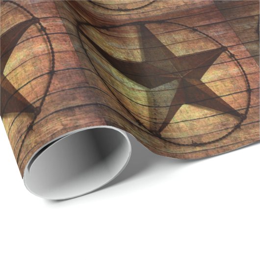 ウエスタンカントリー初期のンウッドテキサス州スター ラッピングペーパー (ロールコーナー)