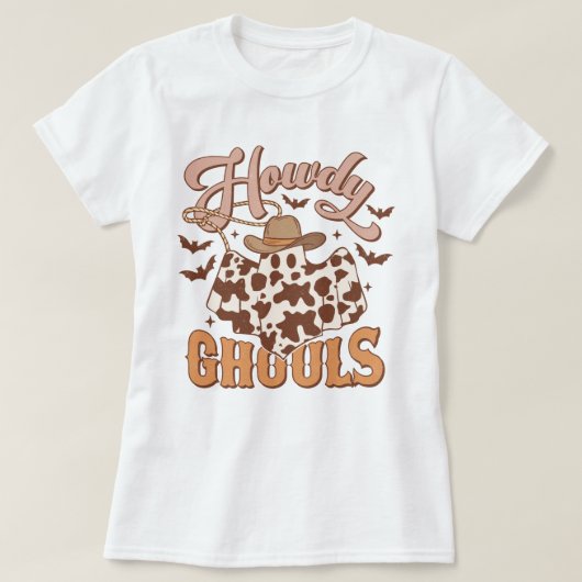 ウエスタンカントリー女性のカーボーイハウディグールハロウィーン Tシャツ (デザイン正面)