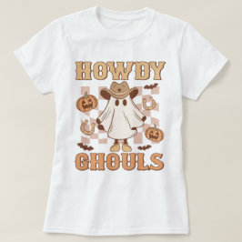 ウエスタンカントリー女性のカーボーイハウディグールハロウィーン Tシャツ