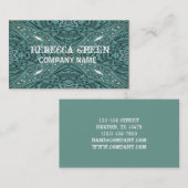 ウエスタンカントリー女性のカーボーイファッションティール(緑がかった色)レザー 名刺 (正面/裏面)