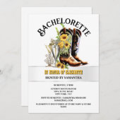 ウエスタンカントリー女性のカーボーイブーツ黄色の泡立つガラス 招待状 (正面/裏面)