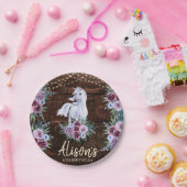 ウエスタンカントリー女性のカーボーイホース誕生日パーティー ペーパープレート (パーティー)