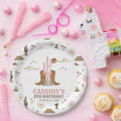 ウエスタンカントリー女性のカーボーイロデオバースデーパーティー ペーパープレート (パーティー)