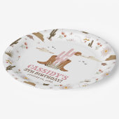 ウエスタンカントリー女性のカーボーイロデオバースデーパーティー ペーパープレート (アングル)