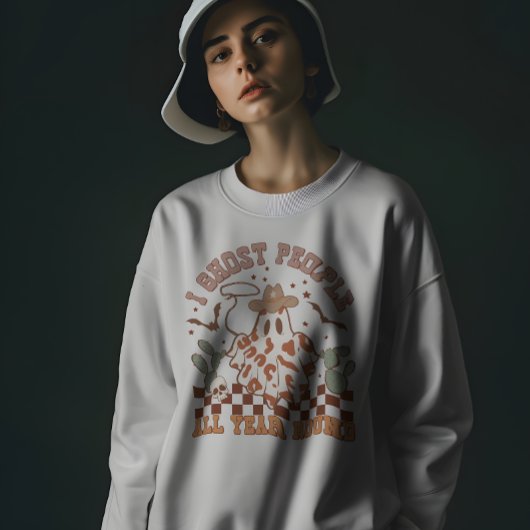 ウエスタンカントリー女性のカーボーイ面白いハロウィーン幽霊 スウェットシャツ