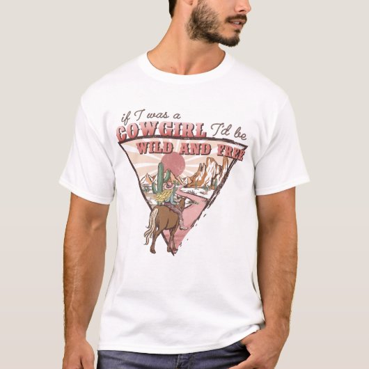 ウエスタンカントリー女性のカーボーイ Tシャツ (正面)