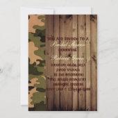 ウエスタンカントリー狩りズオーバー迷彩柄ブライダルシャワー 招待状 (裏面)