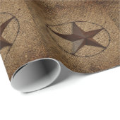 ウエスタンカントリー素朴バーラップ初期のテキサス州スター ラッピングペーパー (ロールコーナー)