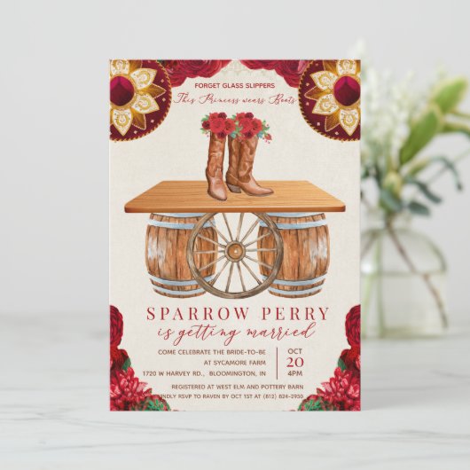 ウエスタンカントリー素朴誕生日招待状 招待状 (スタンド正面)