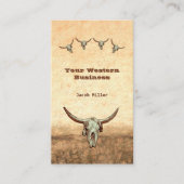 ウエスタンカ素朴ントリーカウボーイウッシュブルスカル 名刺 (正面)