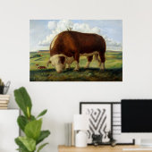 ウエスタンキャトルヴィンテージファームハ絵画ウス ポスター (ホームオフィス)