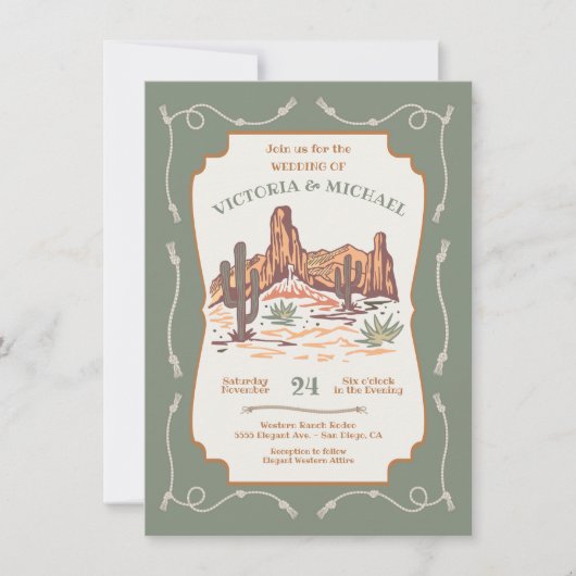 ウエスタンキャニオンデザートカボス結婚ズ 招待状 (正面)