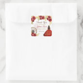 ウエスタンキンセアニラフローラレッド金ゴールドチャラクラウン スクエアシール (バッグ)