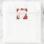 ウエスタンキンセアニラレッド金ゴールドチャラクラウンホース スクエアシール (バッグ)