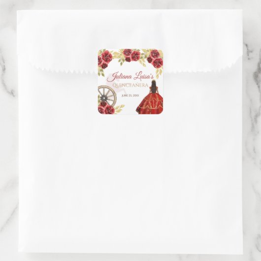 ウエスタンキンセアニラレッド金ゴールドチャラクラウンホース スクエアシール (バッグ)