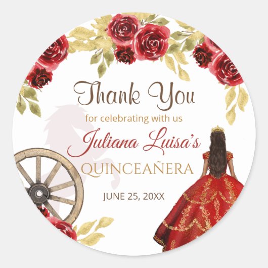 ウエスタンキンセアニラレッド金ゴールドチャラクラウンホース ラウンドシール (正面)