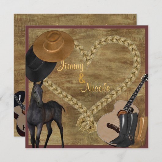 ウエスタンギター数々のパーパス招待状 招待状 (正面/裏面)