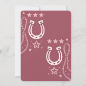 ウエスタンギディアップピンク女性のカーボーイ誕生日 招待状 (裏面)