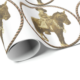 ウエスタンギフトラッピング紙ヴィンテージ女性のカーボーイ ラッピングペーパー