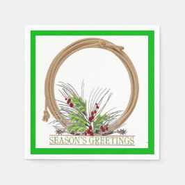 ウエスタンクリスマスカウボーイラリアットリース スタンダードカクテルナプキン