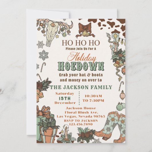 ウエスタンクリスマスホームダウンパーティー 招待状 (正面)