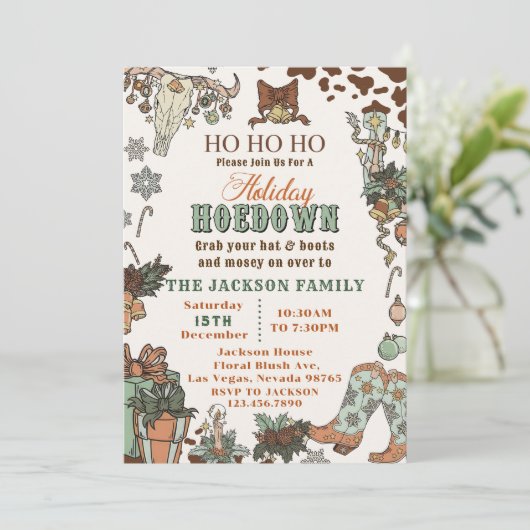 ウエスタンクリスマスホームダウンパーティー 招待状 (スタンド正面)