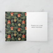 ウエスタンクリスマスレッドカウボーイ女性のカーボーイツリーオーナメント カード (内部)