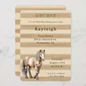 ウエスタンクリーストライプム誕生日 招待状 (正面/裏面)